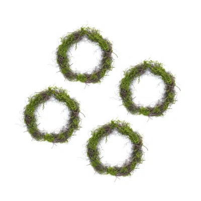 Houzbling Moss Wreath (set Of 4) 17.5"d Plastic