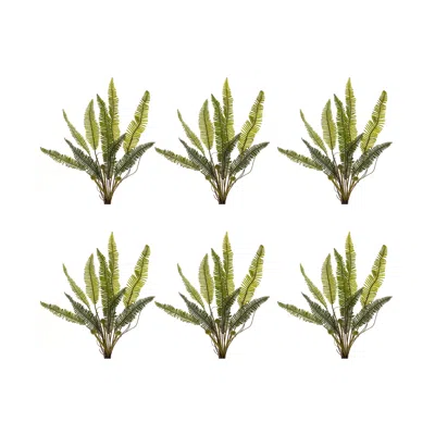 Houzbling Fern Plant (set Of 6) 17.5"h Plastic