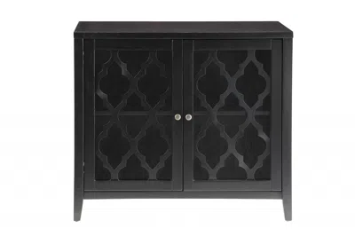 Homezia 34" X 15.4" X 30" Black Mdf Cabinet