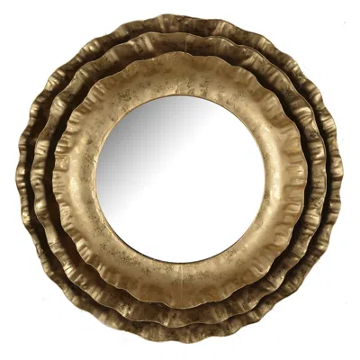 Homezia 16" Gold Abstract Framed Accent Mirror
