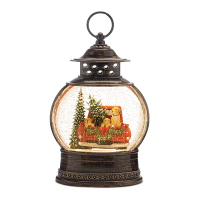 Houzbling Snow Globe Dogs And Tree In Truck Bed 11.5"h Plastic 6 Hr Timer 3aa Batteries Not Included Or Usb Co