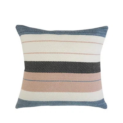 Homezia 24" X 24" White Zippered Striped Indoor Outdoor Throw Pillow