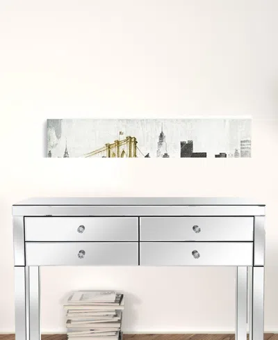 Homezia Nyc Golden Bridge Skyline Unframed Print Wall Art