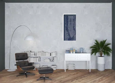 Homezia 48" X 32" Indigo And White Aerial New York Map Canvas Wall Art