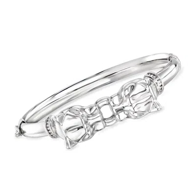Ross-simons Sterling Silver Panther Bangle Bracelet In Multi