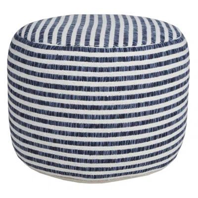 Homezia 18" Blue 100% Cotton Ottoman