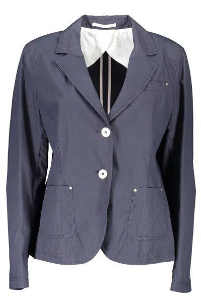 Gant Timeless Blue Cotton Jacket With Classic Appeal In Blue