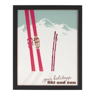 Houzbling Ski And Sun Frame 9.75"l X 11.75"h Plastic/mdf