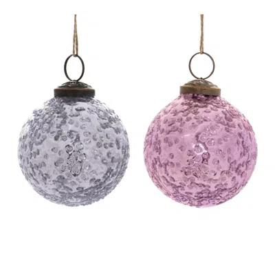 Houzbling Ball Ornament (set Of 6) 3"d Glass