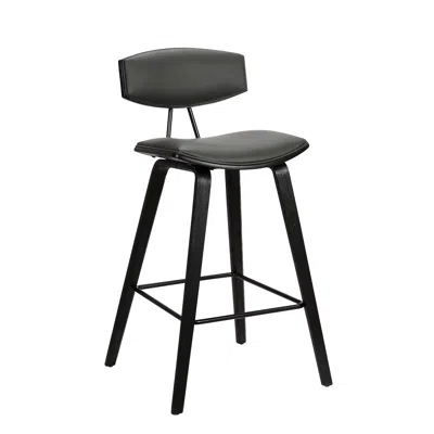 Homezia 29" Gray And Black Iron Low Back Bar Height Bar Chair