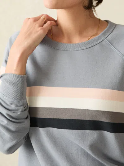 Faherty Coastal Cloud Crew T-shirt In Blue Westward Stripe