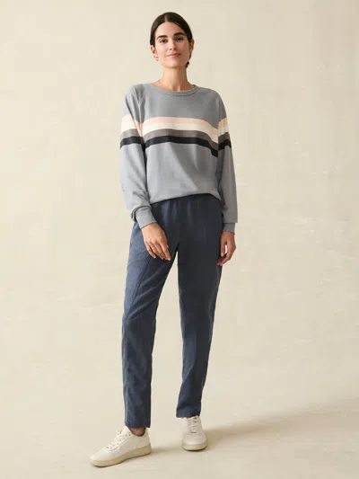 Faherty Coastal Cloud Crew T-shirt In Blue Westward Stripe