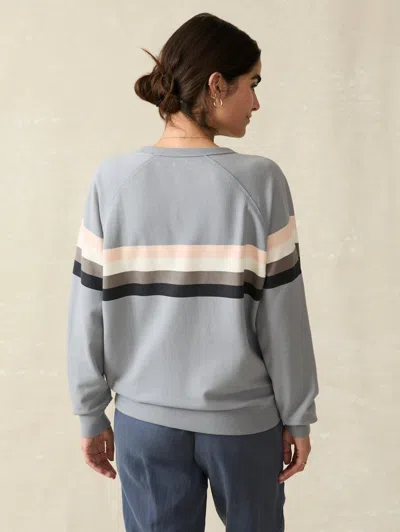 Faherty Coastal Cloud Crew T-shirt In Blue Westward Stripe