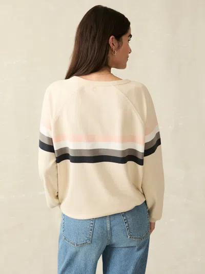 Faherty Coastal Cloud Crew T-shirt In Sandbar Stripe