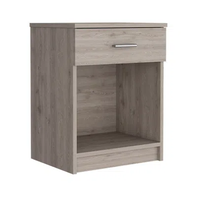 Homezia 22" Gray One Drawer Faux Wood Nightstand