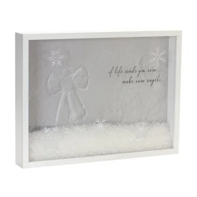 Houzbling Christmas Frame W/snow 15.75"l X 11.75"h Mdf/acrylic