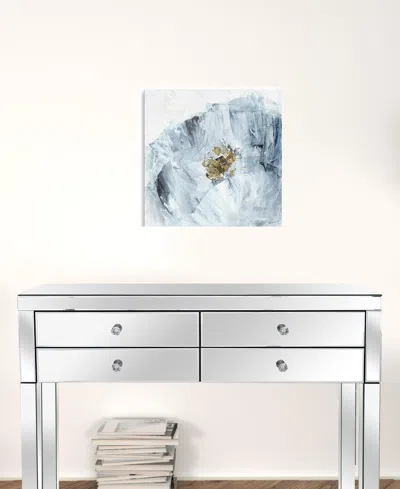 Homezia 20" X 20" Watercolor Abstract Gray Blue Flower Ii Canvas Wall Art
