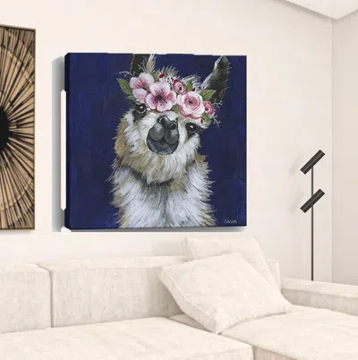 Homezia Watercolor Flower Llama Unframed Print Wall Art