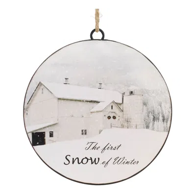 Houzbling First Snow Disc Ornament (set Of 12) 6"h Iron