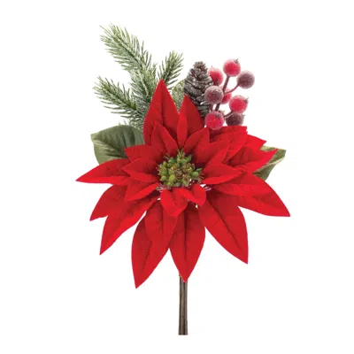 HOUZBLING POINSETTIA PICK (SET OF 2) 18"H POLYESTER 