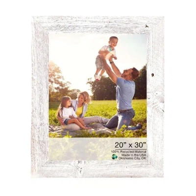 Homezia 20" X 24" Rustic Farmhouse White Wash Wood Frame
