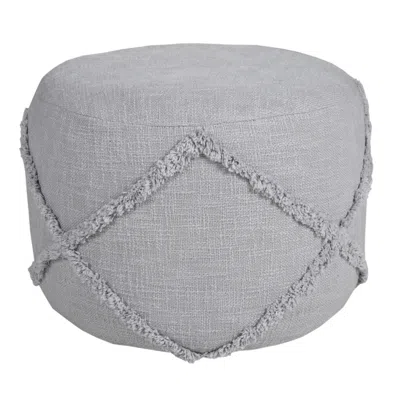Homezia 18" Gray 100% Cotton Ottoman