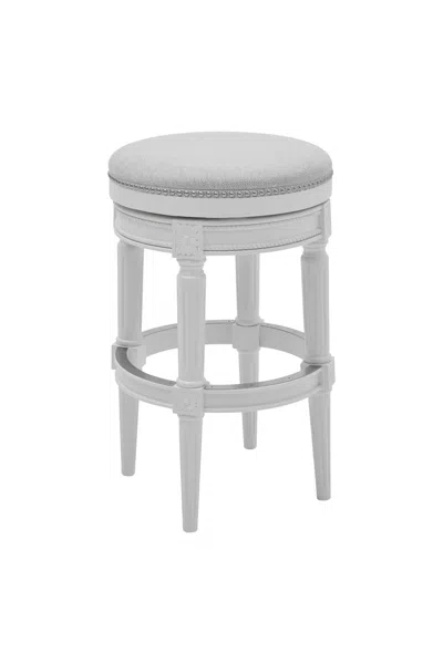 Homezia 26" Gray Solid Wood Swivel Backless Bar Height Bar Chair