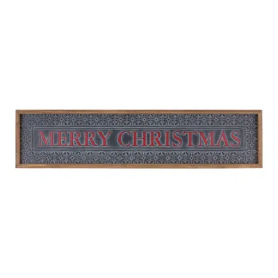Houzbling Merry Christmas Sign 34"l X 8"h Metal/wood