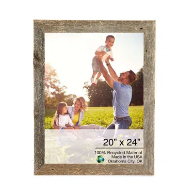 Homezia 20" X 24" Rustic Farmhouse Espresso Brown Wood Frame
