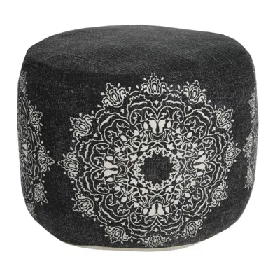 Homezia 18" Black 100% Cotton Ottoman