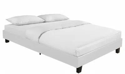 Homezia White Platform Queen Bed