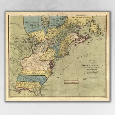Homezia Vintage 1652 Map Of Early North America Unframed Print Wall Art