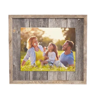 Homezia 11"x14" Rustic Weathered Gray Picture Frame With Plexiglass Holder