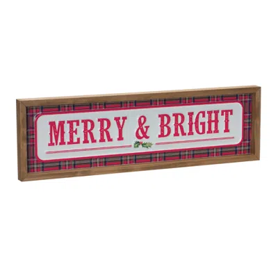 Houzbling Merry & Bright Sign 19.75"l X 5.75"h Mdf/metal