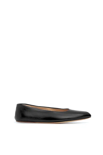 Gabriela Hearst Andre Ballerina Flat Shoe In Black Leather In Black