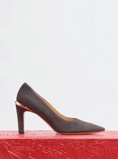 Gabriela Hearst Edwina High Heel Stiletto Pump In Chocolate Suede In Chocolate
