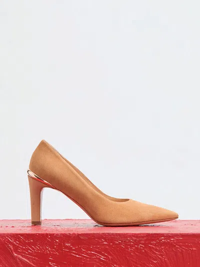 Gabriela Hearst Edwina High Heel Stiletto Pump In Nude Suede In Dark Camel