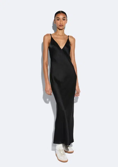 Lapointe Satin Slip Dress In Black