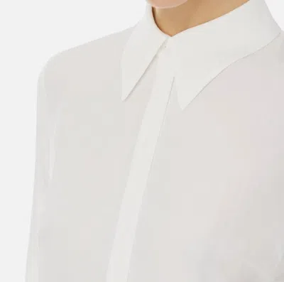 Elisabetta Franchi Camicia Lettering In Jacquard In Beige