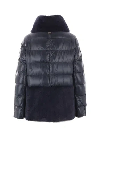 Herno High-neck Padded Down Jacket In Blue