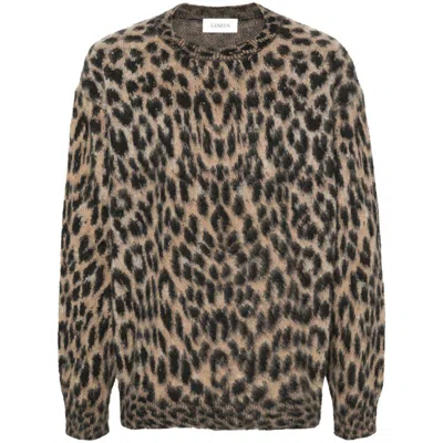 Laneus Leopard-print Crew-neck Sweater