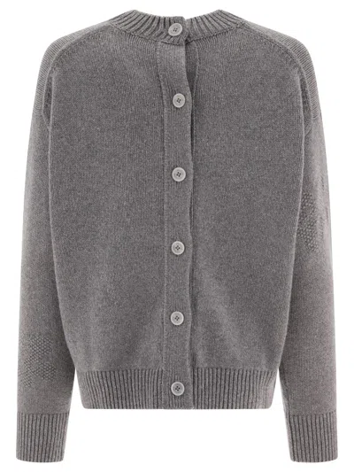 Cecilie Bahnsen Long-sleeved Sweater In Gray