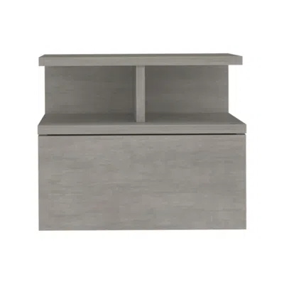 Homezia 13" Gray One Drawer Faux Wood Floating Nightstand