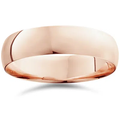 Pompeii3 6mm Dome High Polished Wedding Band 10k Rose Gold In Multi