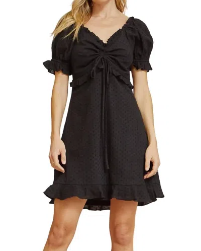 Andree By Unit It's Cocktail Hour Ruffle Detail Dress In Black In Black