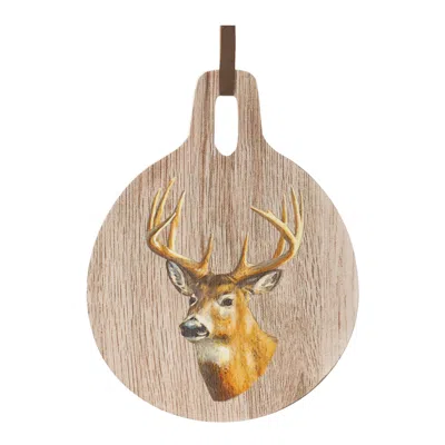 Houzbling Cutting Board W/deer 7.75"d X 10"h Wood