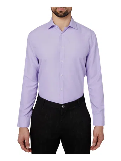 Calabrum London Mens Regular Fit Long Sleeve Button-down Shirt In Blue