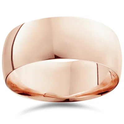 Pompeii3 9mm Dome High Polished Wedding Band 10k Rose Gold In Multi