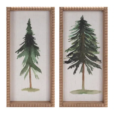 Houzbling Tree Plaque (set Of 2) 7.5"l X 15.75"h Mdf/wood