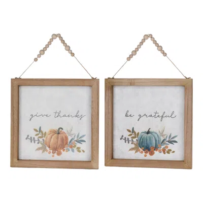 Houzbling Pumpkin Frame (set Of 2) 11.75"sq Mdf/paper